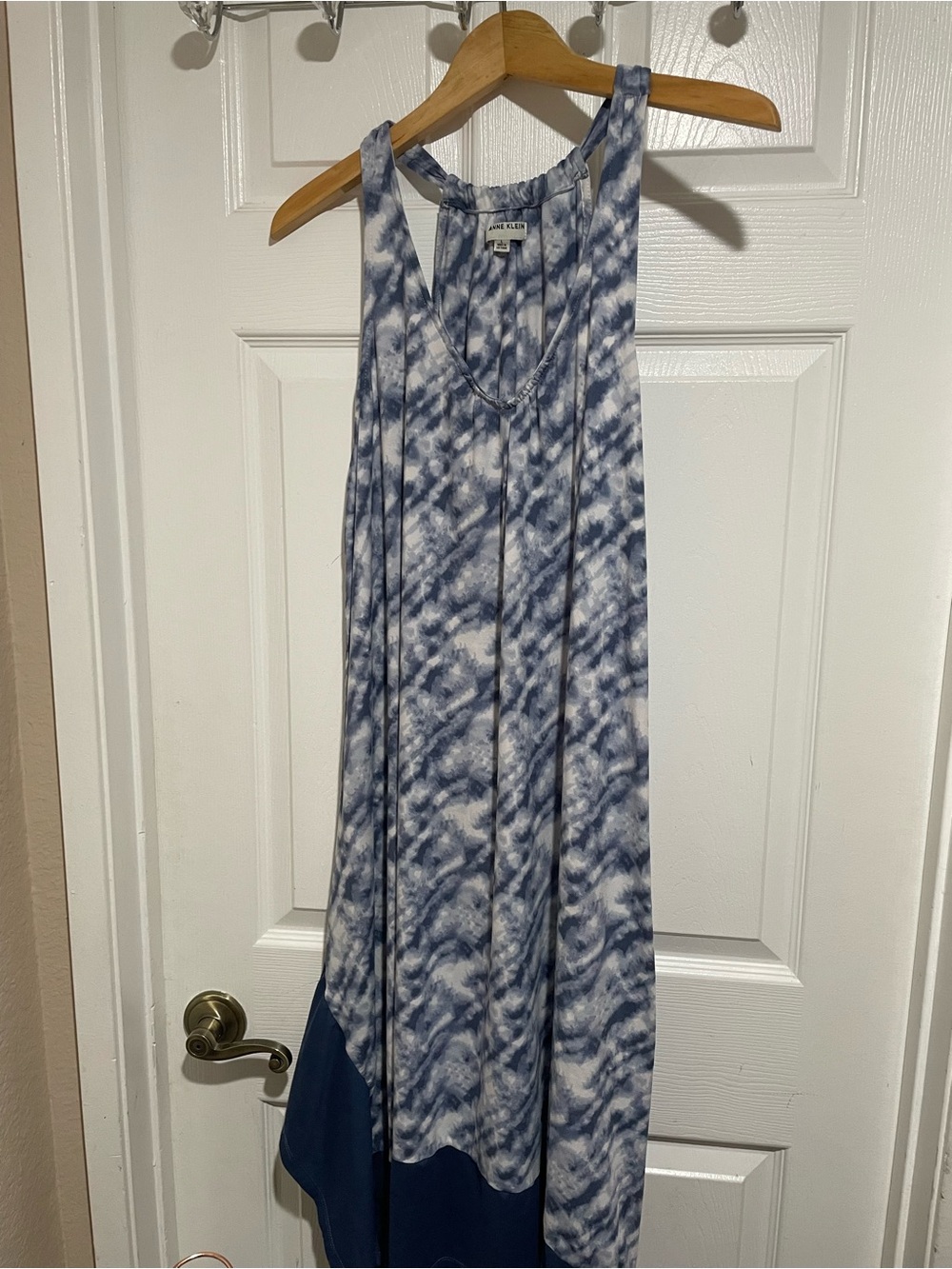 Anne Klein Blue Tie-Dye Asymmetrical Dress